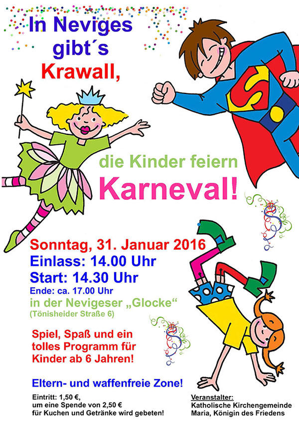 Plakat Kinderkarneval 2016